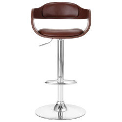 Tabouret de bar Rétro / Vintage en similicuir Brun  {attributes} 2