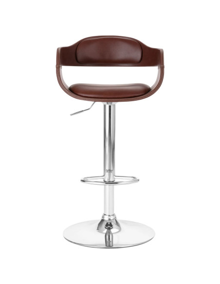 Tabouret de bar Rétro / Vintage en similicuir Brun  {attributes}