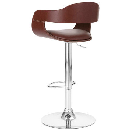 Tabouret de bar Rétro / Vintage en similicuir Brun  {attributes}