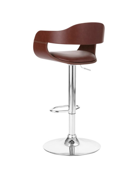 Tabouret de bar Rétro / Vintage en similicuir Brun  {attributes}