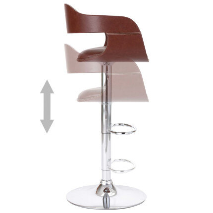 Tabouret de bar Rétro / Vintage en similicuir Brun  {attributes}