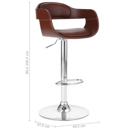 Tabouret de bar Rétro / Vintage en similicuir Brun  {attributes}