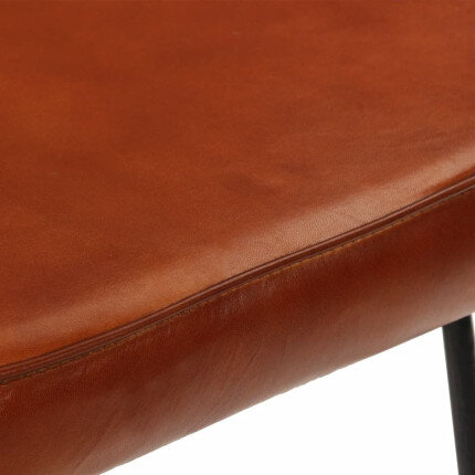 Tabourets de bar  Industriel / Rétro - Vintage en lot de 2 avec cadre en métal et revêtement en cuir Brun 44 x 37.5 x 78 cm {att