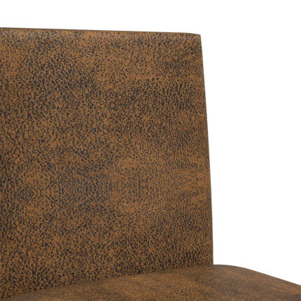 Chaise de bar campagne / chic en lot de 2 en bois massif d'hévéa et tissu Brun  {attributes}