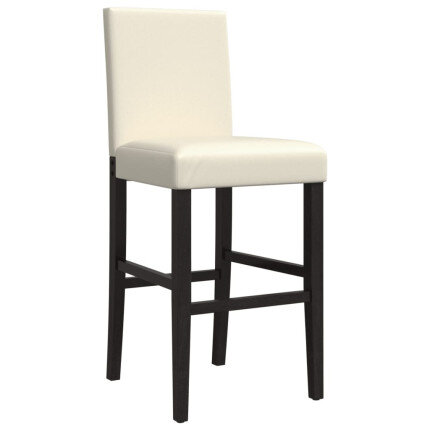 Chaise de bar campagne / chic en lot de 2 en bois massif d'hévéa et similicuir Crème  {attributes}