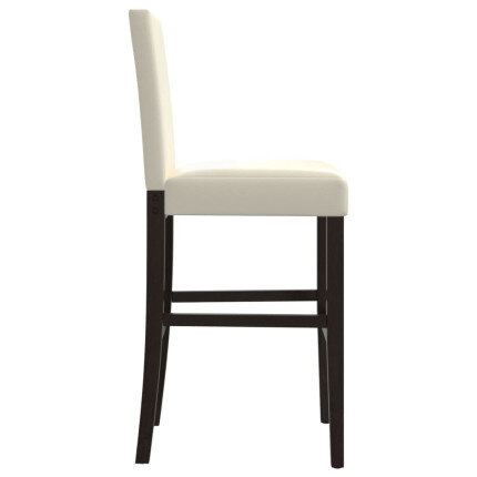 Chaise de bar campagne / chic en lot de 2 en bois massif d'hévéa et similicuir Crème  {attributes}