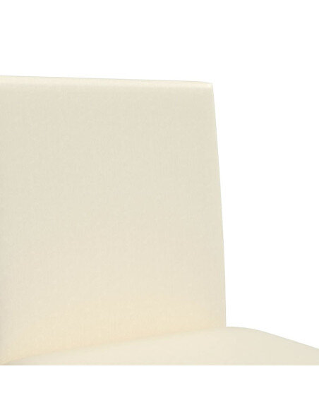 Chaise de bar campagne / chic en lot de 2 en bois massif d'hévéa et similicuir Crème  {attributes}