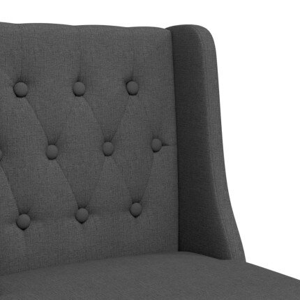 Chaise de bar campagne / chic en lot de 2 en bois massif d'hévéa et tissu Gris  {attributes}