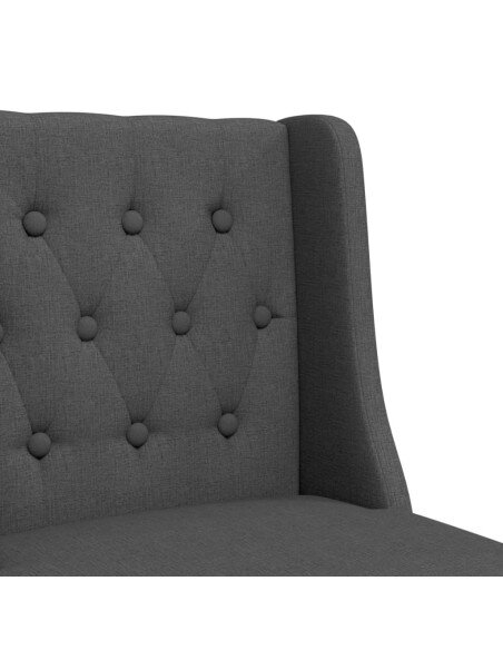 Chaise de bar campagne / chic en lot de 2 en bois massif d'hévéa et tissu Gris  {attributes}