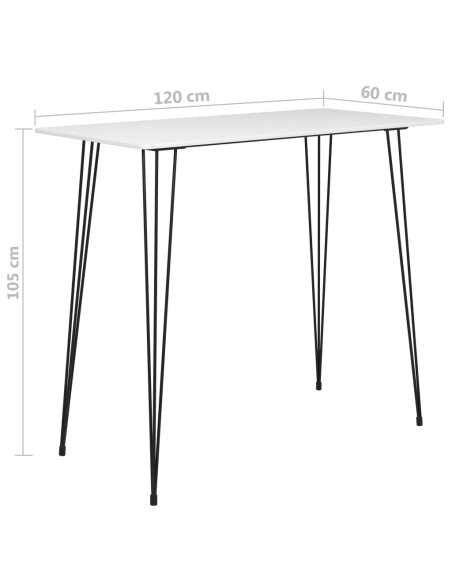 Table de bar Vintage / Rétro en métal et bois Blanc 120x60x105 cm {attributes} Table de bar Vintage / Rétro en métal et bois Blanc 120x60x105 cm {attributes}
