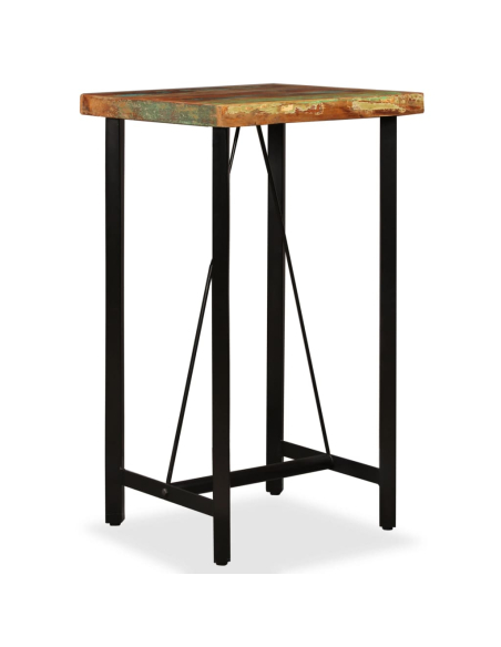 Table de bar style Industriel en bois massif de récupération  60 x 60 x 107 cm {attributes}