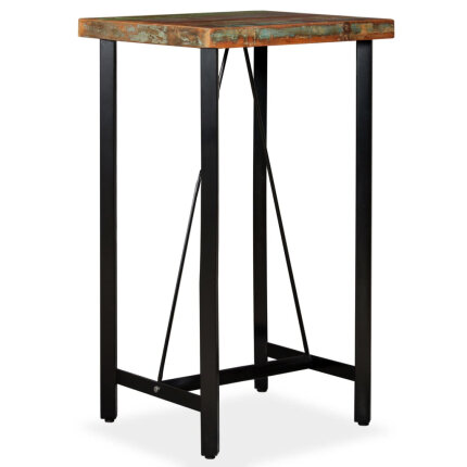 Table de bar style Industriel en bois massif de récupération  60 x 60 x 107 cm {attributes}