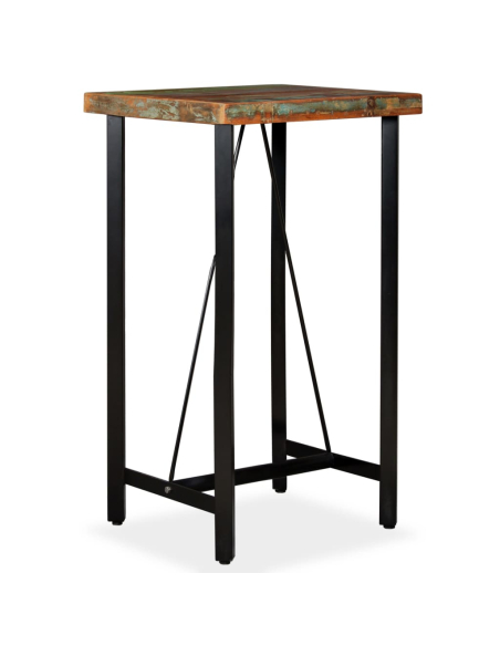 Table de bar style Industriel en bois massif de récupération  60 x 60 x 107 cm {attributes}