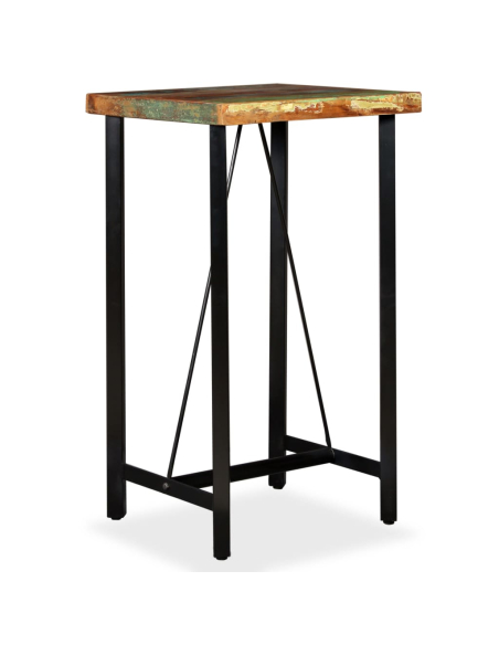 Table de bar style Industriel en bois massif de récupération  60 x 60 x 107 cm {attributes}
