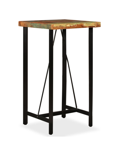 Table de bar style Industriel en bois massif de récupération  60 x 60 x 107 cm {attributes}