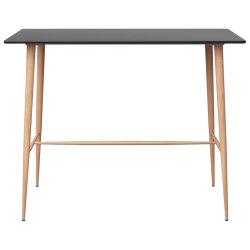 Table de bar scandinave en métal et bois Noir 120x60x105 cm {attributes} 2