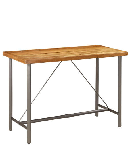 Table de bar style Industriel En bois de teck massif recyclé 150 x 70 x 106 cm {attributes}