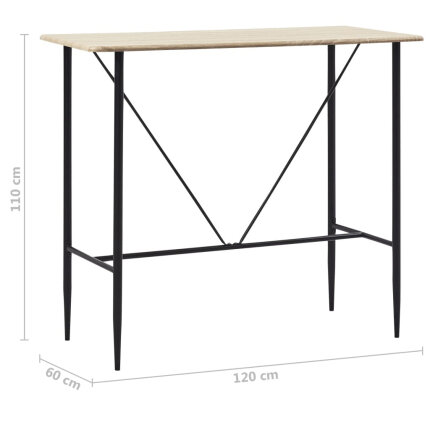 Table de bar style Industriel en bois mdf 120 x 60 x 110 cm {attributes}