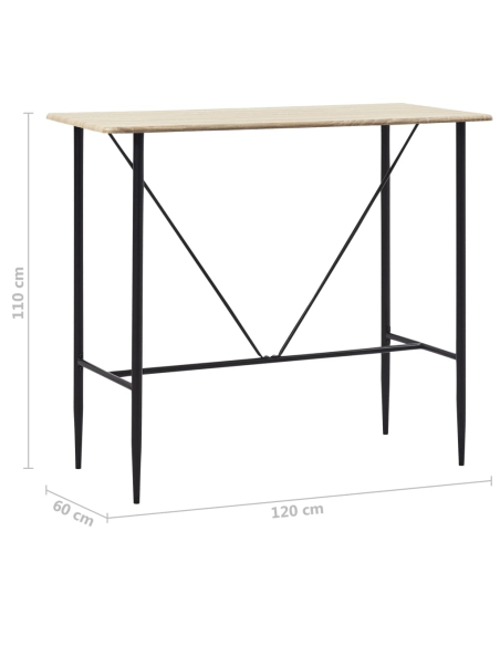 Table de bar style Industriel en bois mdf 120 x 60 x 110 cm {attributes}