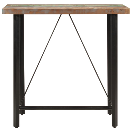 Table de bar style Industriel en bois massif de récupération et fer Multicolore 110 x 55 x 107 cm {attributes}