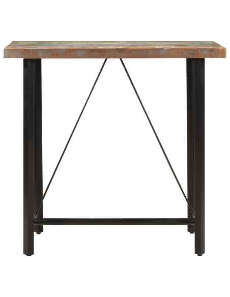 Table de bar style Industriel en bois massif de récupération et fer Multicolore 110 x 55 x 107 cm {attributes}