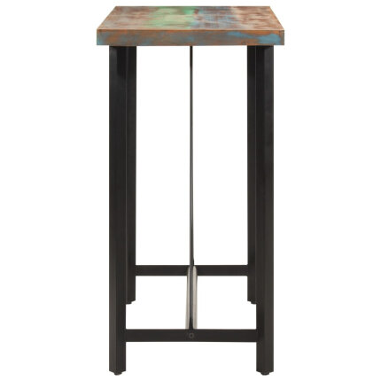 Table de bar style Industriel en bois massif de récupération et fer Multicolore 110 x 55 x 107 cm {attributes}
