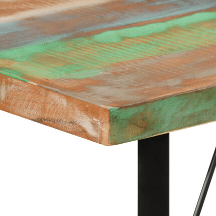 Table de bar style Industriel en bois massif de récupération et fer Multicolore 110 x 55 x 107 cm {attributes}