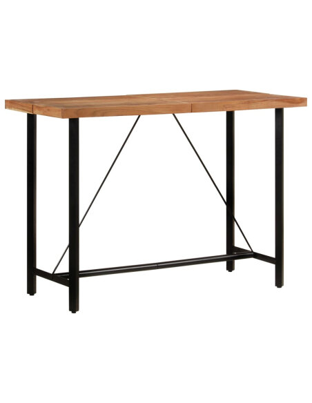 Table de bar style Industriel en bois d'acacia massif et fer 150x70x107 cm {attributes} Table de bar style Industriel en bois d'acacia massif et fer 150x70x107 cm {attributes}