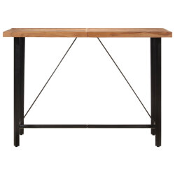 Table de bar style Industriel en bois d'acacia massif et fer 150x70x107 cm {attributes} 2