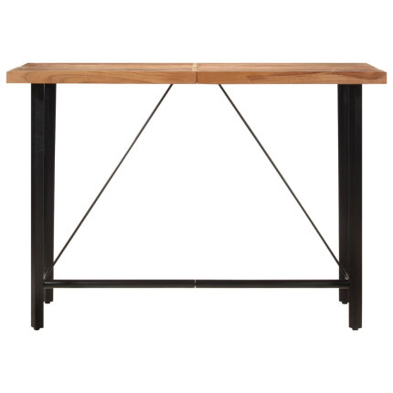 Table de bar style Industriel en bois d'acacia massif et fer 150x70x107 cm {attributes}