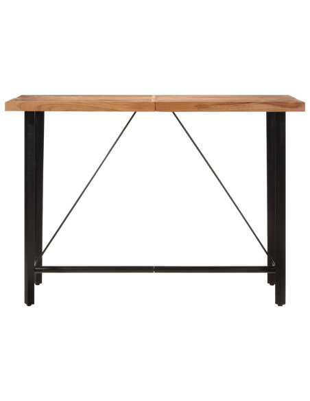 Table de bar style Industriel en bois d'acacia massif et fer 150x70x107 cm {attributes} Table de bar style Industriel en bois d'acacia massif et fer 150x70x107 cm {attributes}