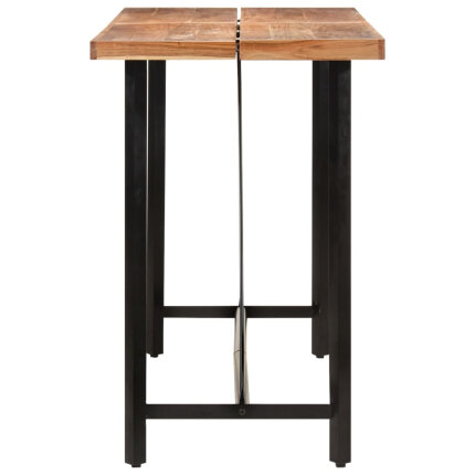 Table de bar style Industriel en bois d'acacia massif et fer 150x70x107 cm {attributes}