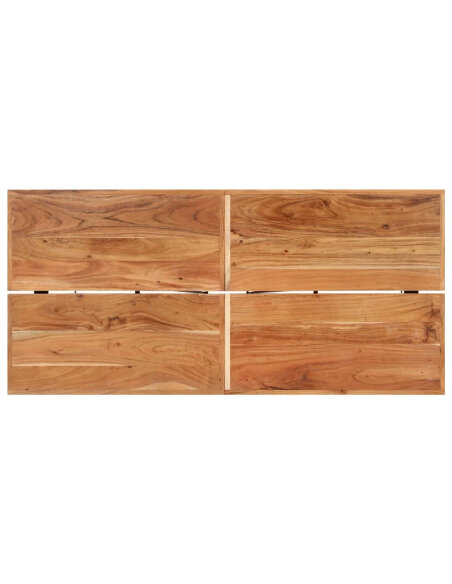 Table de bar style Industriel en bois d'acacia massif et fer 150x70x107 cm {attributes} Table de bar style Industriel en bois d'acacia massif et fer 150x70x107 cm {attributes}