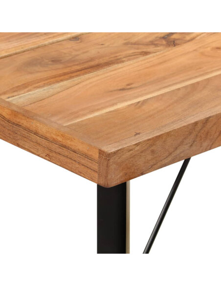 Table de bar style Industriel en bois d'acacia massif et fer 150x70x107 cm {attributes} Table de bar style Industriel en bois d'acacia massif et fer 150x70x107 cm {attributes}