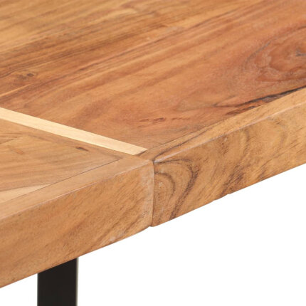 Table de bar style Industriel en bois d'acacia massif et fer 150x70x107 cm {attributes}