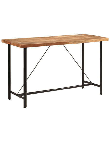 Table de bar style Industriel en bois d'acacia massif et fer 180x70x107 {attributes} Table de bar style Industriel en bois d'acacia massif et fer 180x70x107 {attributes}