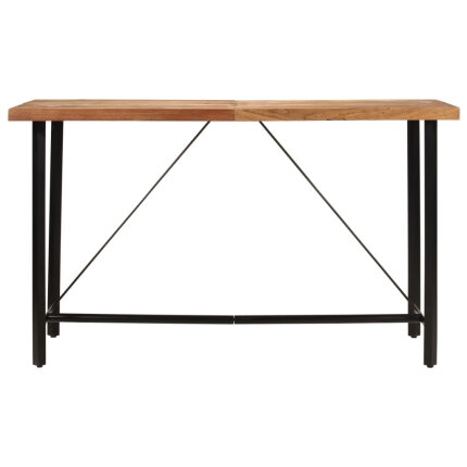 Table de bar style Industriel en bois d'acacia massif et fer 180x70x107 {attributes}