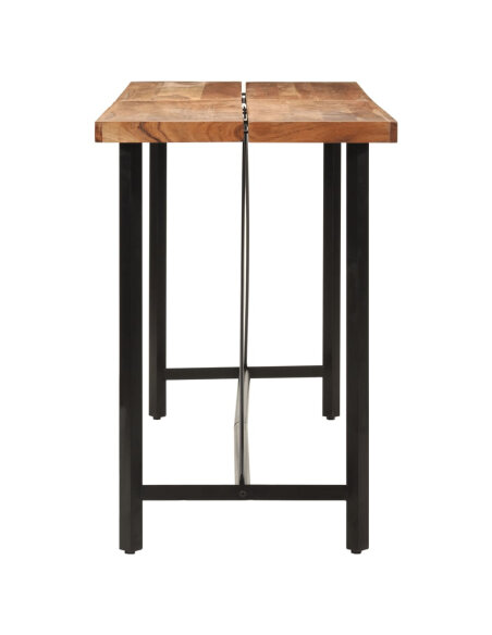 Table de bar style Industriel en bois d'acacia massif et fer 180x70x107 {attributes} Table de bar style Industriel en bois d'acacia massif et fer 180x70x107 {attributes}