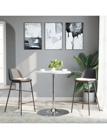 Table de bar style Industriel en bois et acier Blanc 60 x 60 x 90 cm {attributes}