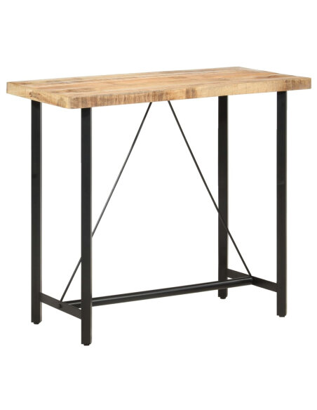 Table de bar style Industriel en bois de manguier 120 x 58 x 107 cm {attributes} Table de bar style Industriel en bois de manguier 120 x 58 x 107 cm {attributes}