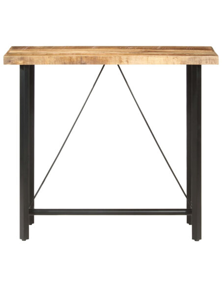 Table de bar style Industriel en bois de manguier 120 x 58 x 107 cm {attributes} Table de bar style Industriel en bois de manguier 120 x 58 x 107 cm {attributes}