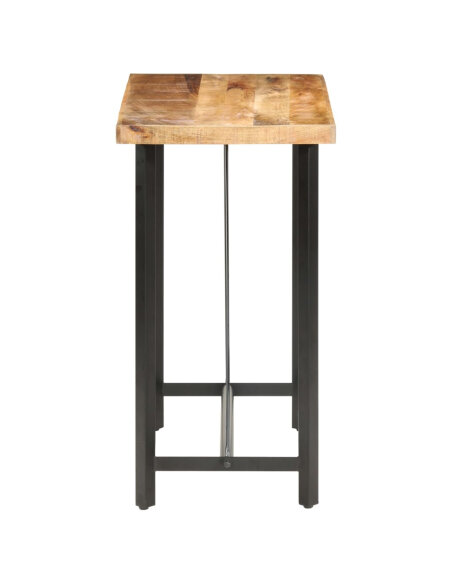 Table de bar style Industriel en bois de manguier 120 x 58 x 107 cm {attributes} Table de bar style Industriel en bois de manguier 120 x 58 x 107 cm {attributes}