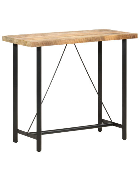 Table de bar style Industriel en bois de manguier 120 x 58 x 107 cm {attributes} Table de bar style Industriel en bois de manguier 120 x 58 x 107 cm {attributes}