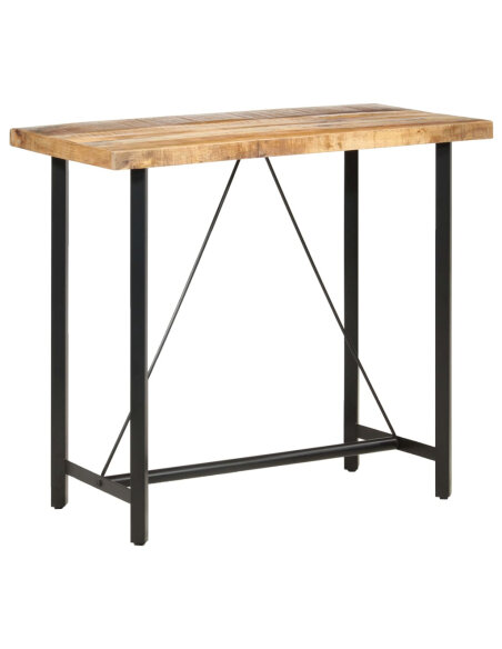 Table de bar style Industriel en bois de manguier 120 x 58 x 107 cm {attributes} Table de bar style Industriel en bois de manguier 120 x 58 x 107 cm {attributes}