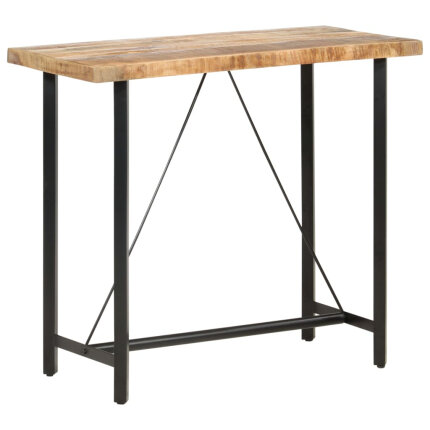 Table de bar style Industriel en bois de manguier 120 x 58 x 107 cm {attributes}