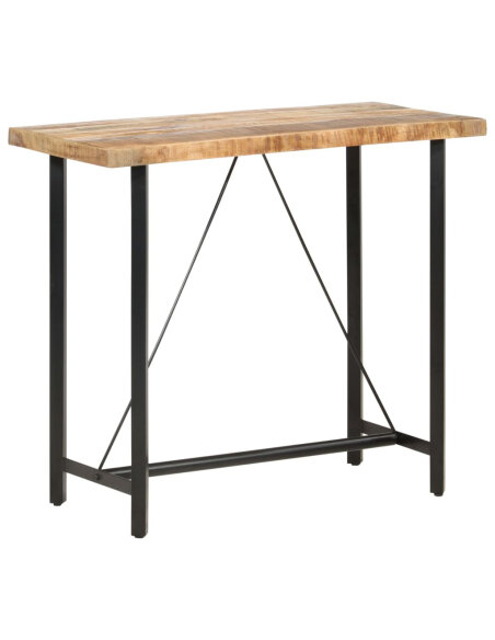 Table de bar style Industriel en bois de manguier 120 x 58 x 107 cm {attributes} Table de bar style Industriel en bois de manguier 120 x 58 x 107 cm {attributes}