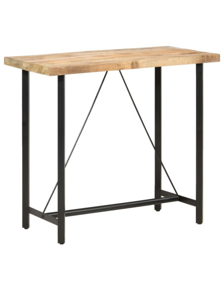 Table de bar style Industriel en bois de manguier 120 x 58 x 107 cm {attributes} Table de bar style Industriel en bois de manguier 120 x 58 x 107 cm {attributes}