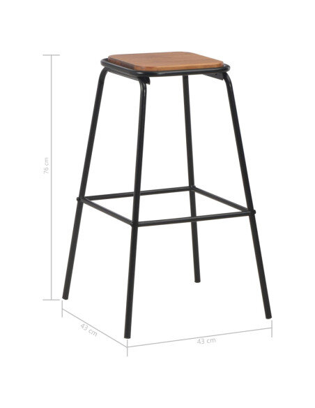 Lot 4 Tabourets de bar style écolier Vintage Rétro Pas cher