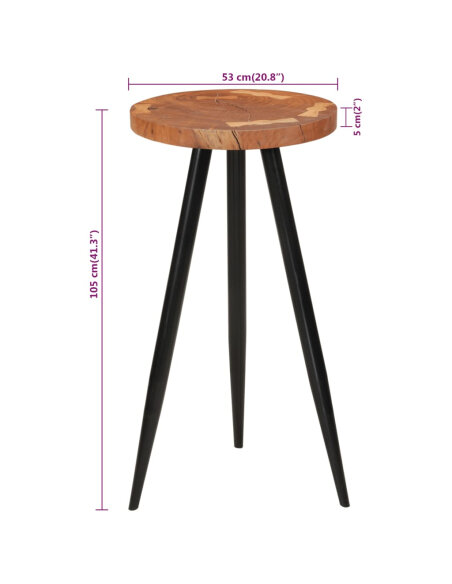 Table de bar Vintage / Rétro en bois d'acacia 53x105 cm  {attributes}