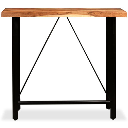 Table de bar style Industriel en bois d'acacia massif 120 x 60 x 107 cm {attributes}